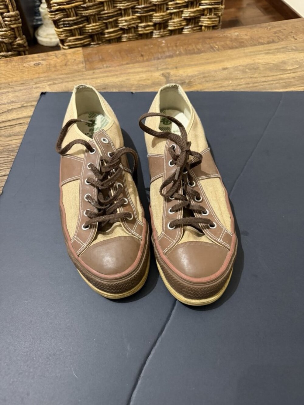 PF Flyers Low Top Tennis Shoes Brown Used W-11 M-9.5